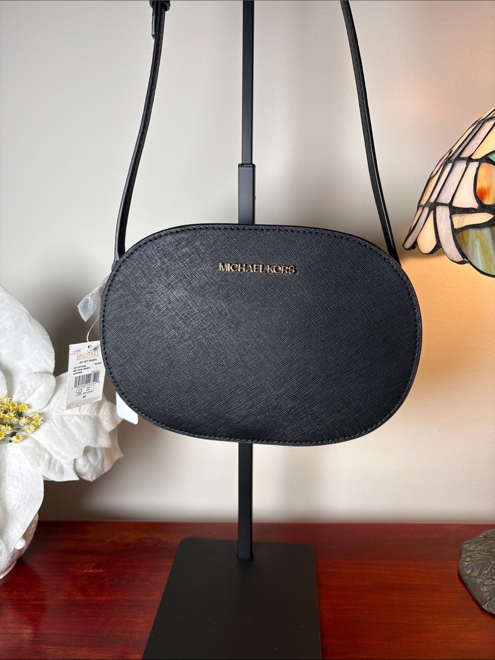 NWT-Michael Kors Black Oval Crossbody